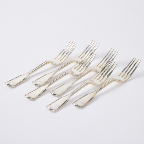 Six Sterling Silver Forks