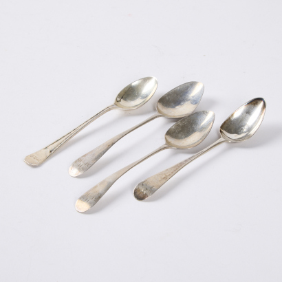 Four Mismatched Sterling Silver Teaspoons