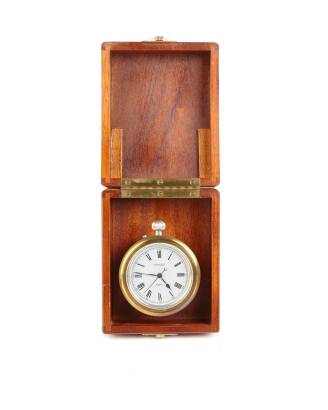 A Good Swiss Ulysse Nardin Deck Watch in Mahogany Case