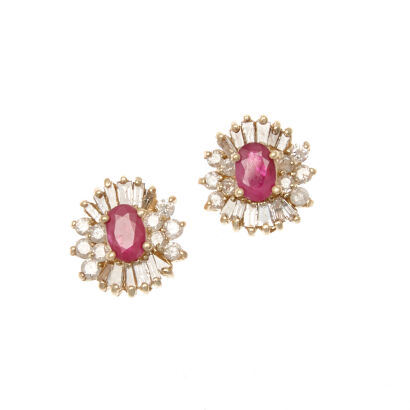 14ct Ruby and Gold Earrings