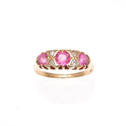 18ct Pink Sapphire and Diamond Ring