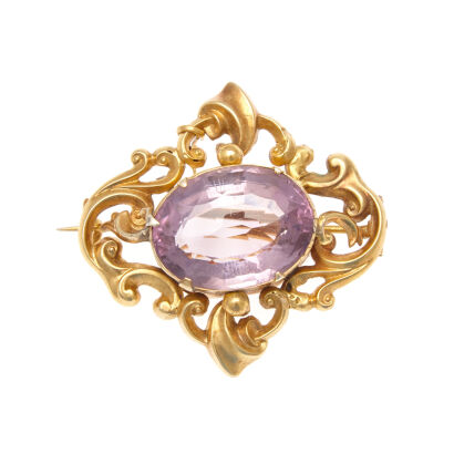 9ct Amethyst Brooch