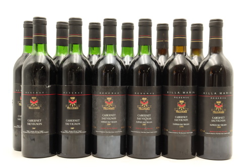 (1) 1987, 1989 & 1990 Villa Maria Reserve Cabernet Sauvignon Collection, Hawke's Bay, 12 Bottles Sold as One Lot