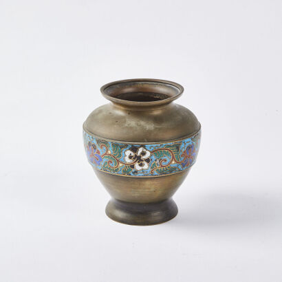 A Floral Banded Cloisonne Vase