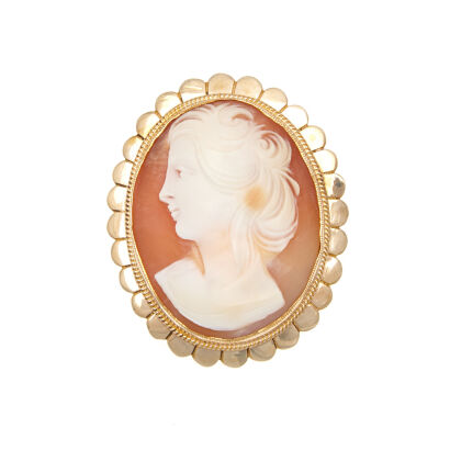 9ct Shell Cameo Brooch