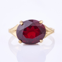 9ct Yellow Gold, Vintage, Synthetic Ruby Ring