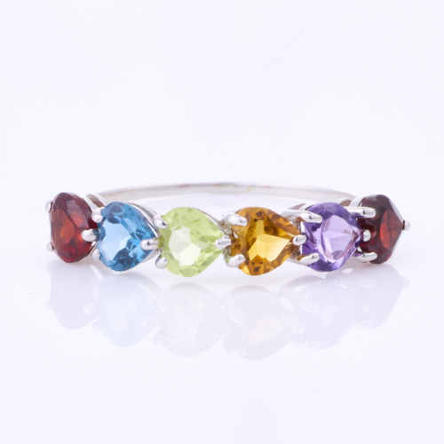 18ct White Gold, Modern, Multi-stone Ring