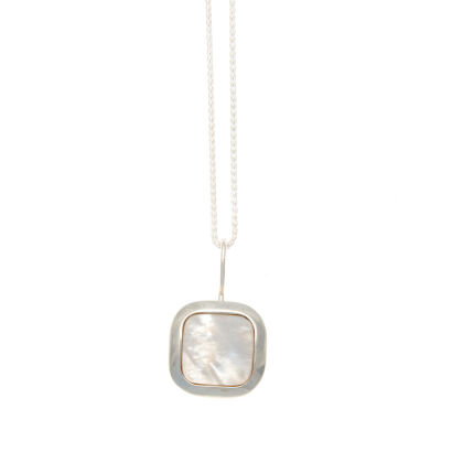 Silver Mother of Pearl Pendant and Chain