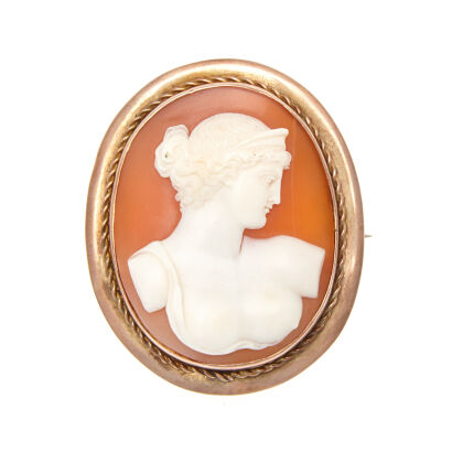 9ct Shell Cameo Brooch