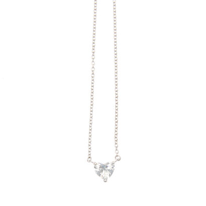 18ct White Gold Diamond Solitaire Necklace