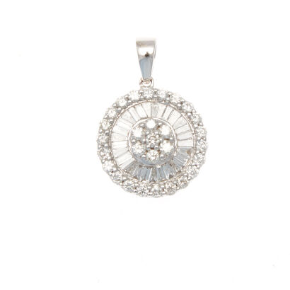 18ct White Gold Diamond Pendant