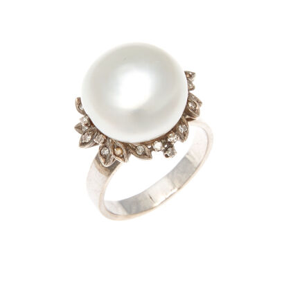 Pearl and Diamond Ring