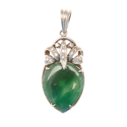 Jade and Diamond Pendant