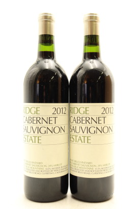 (2) 2012 Ridge Vineyards Estate Cabernet Sauvignon, Santa Cruz Mountains