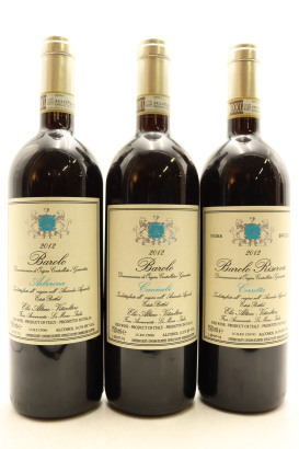 (1) 2012 Elio Altare Collection - Vigneto Arborina/ Cannubi/ Cerretta Vigna Bricco Riserva, Barolo DOCG, 3 Bottles Sold as One Lot