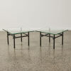 A Pair of Italian Glass Top Scaffold-Style Side Tables
