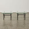 A Pair of Italian Glass Top Scaffold-Style Side Tables - 2