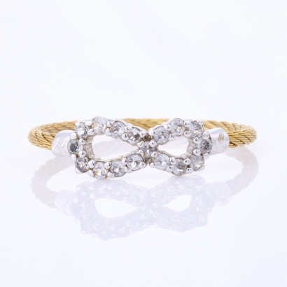 Charriol White Topaz,Infinity Ring, Size 56 with Box