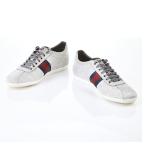 Gucci Silver Glitter Sneakers, Size 40