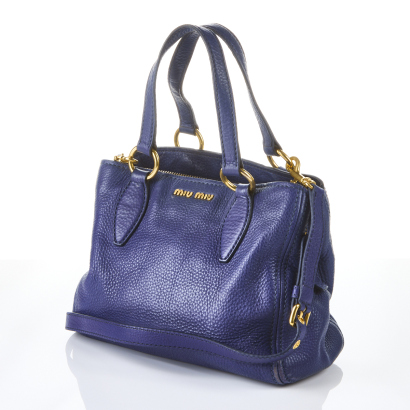 Miu Miu 2-Way Blue Leather Bag