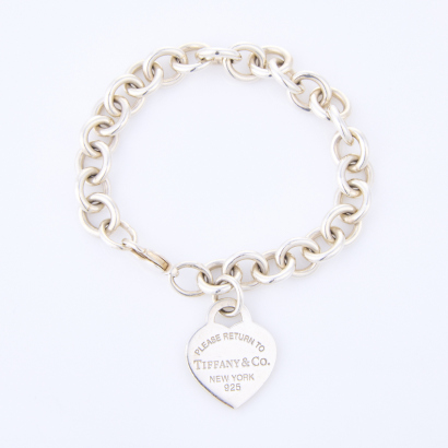 Tiffany & Co, Sterling Silver Return to Tiffany Heart Bracelet with Pouch