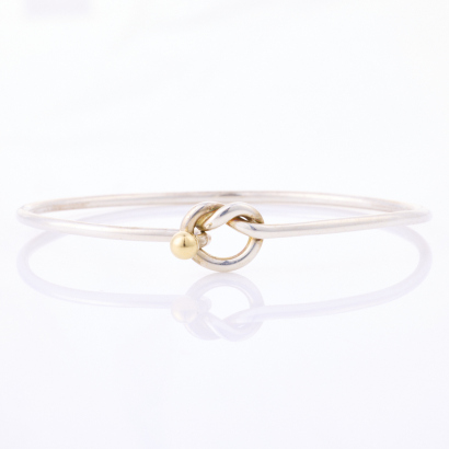 Tiffany & Co, Sterling Silver / 9ct Gold, Love Knot Bangle