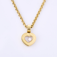 18ct Yellow Gold, Chopard Happy Diamond Pendant and Chain with Box