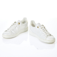 Louis Vuitton White Crocodile Embossed FrontRow Sneakers, Size 35