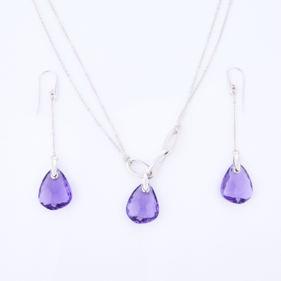 Swarovski, Drop Crystal Necklace and Earring Set