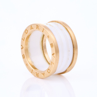 Bulgari B.zero1 Four-Band Ring in White Ceramic / 18ct Rose Gold, Size L