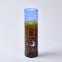 A Tall Polychrome Art Glass Vase