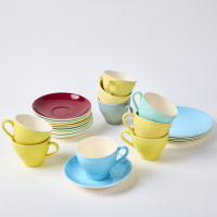 A Pastel Collection of Cups and Saucers