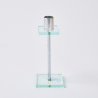 A Chrome & Glass Candleholder