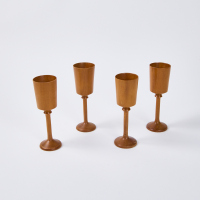 A Set Of Four Handmade Kauri Drinking Cups