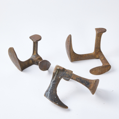 A Trio Of Antique Cast Iron Shoe Anvils