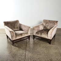 A Pair Of Barbara Barry For Baker Furniture Flutted Lounge Chairs