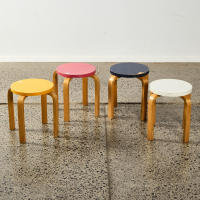 A Set of Four Small Alvar Aalto Style Stools