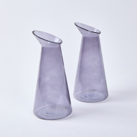 A Pair Of Interesting Smoked Glass Decanters