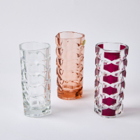 A Trio Of Luminarc France Faceted Vases