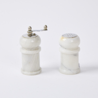 A Pair Of Marble Salt and Pepper Shaker/Grinder