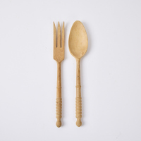 A Pair Of Vintage Wooden Salad Servers