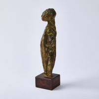 A Gianrigo Cold Cast Bronze & Resin Female Figure Sculpture C1969