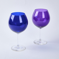 A Pair of Waterford Marquis Large Coloured Wine Glasses