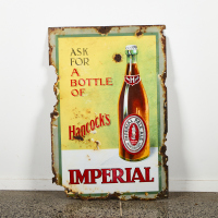 An Early Enamel Sign For Hancocks Captain Cook Brewery Imperial Pale Ale Auckland c.1910s