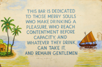 A Vintage Hand Painted Bar Sign From Fiji