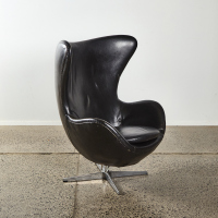 An Arne Jacobsen Style Leather Egg Chair