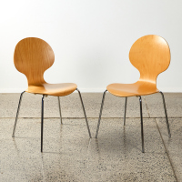 A Pair Of Formed Ply Ant Chairs