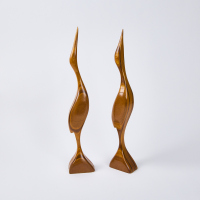 A Pair of Mid-Century Carved Herons