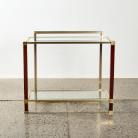 A Pierre Vandel Brass Trim Console