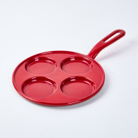 A Red Enamel Crumpet Skillet